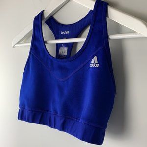 Adidas Techfit Climalite Blue Sports Bra Medium